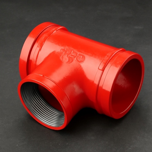 Переходной тройник под резьбу грувлок ковкий чугун ДУ 125x65 (ДН 139x76) 5x21/2