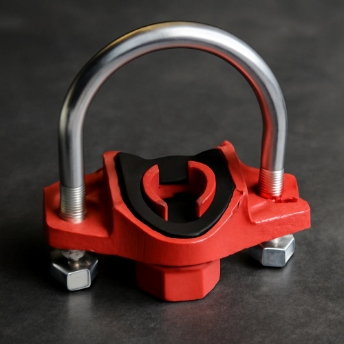 Хомут седелка под резьбу грувлок ковкий чугун ДУ 65x25 (ДН 76x34) 21/2x1